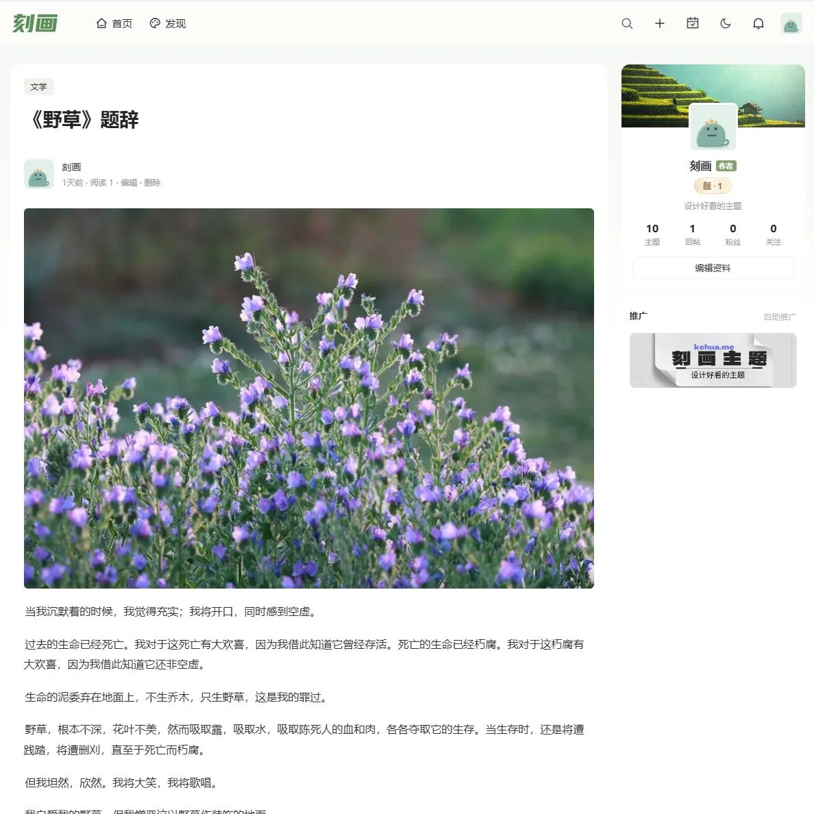 留白社区论坛主题 - xiunoX修罗主题